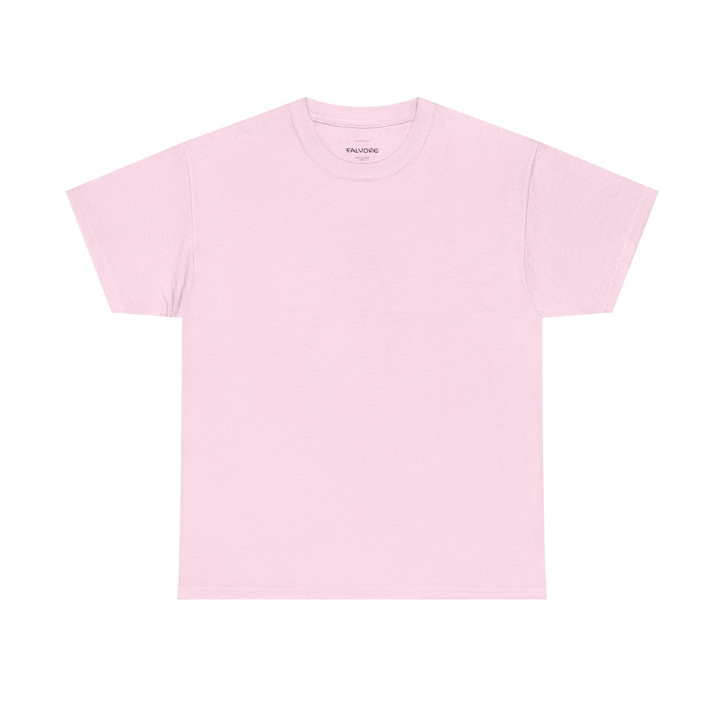 Pink t-shirt with a brand logo on a white background