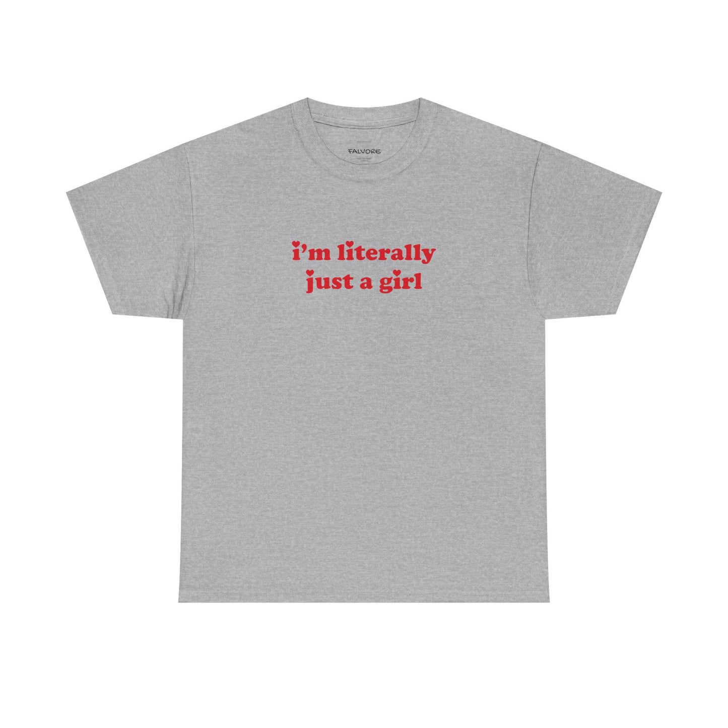 Gray t-shirt with text on a white background