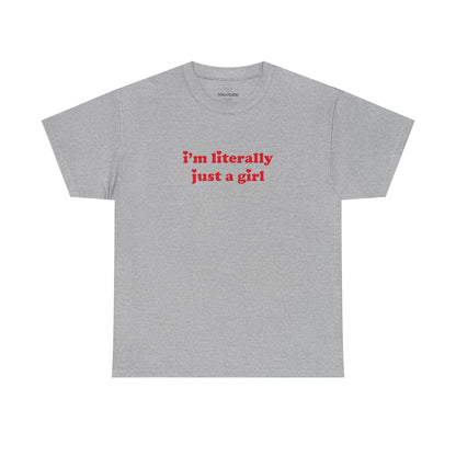 Gray t-shirt with text on a white background