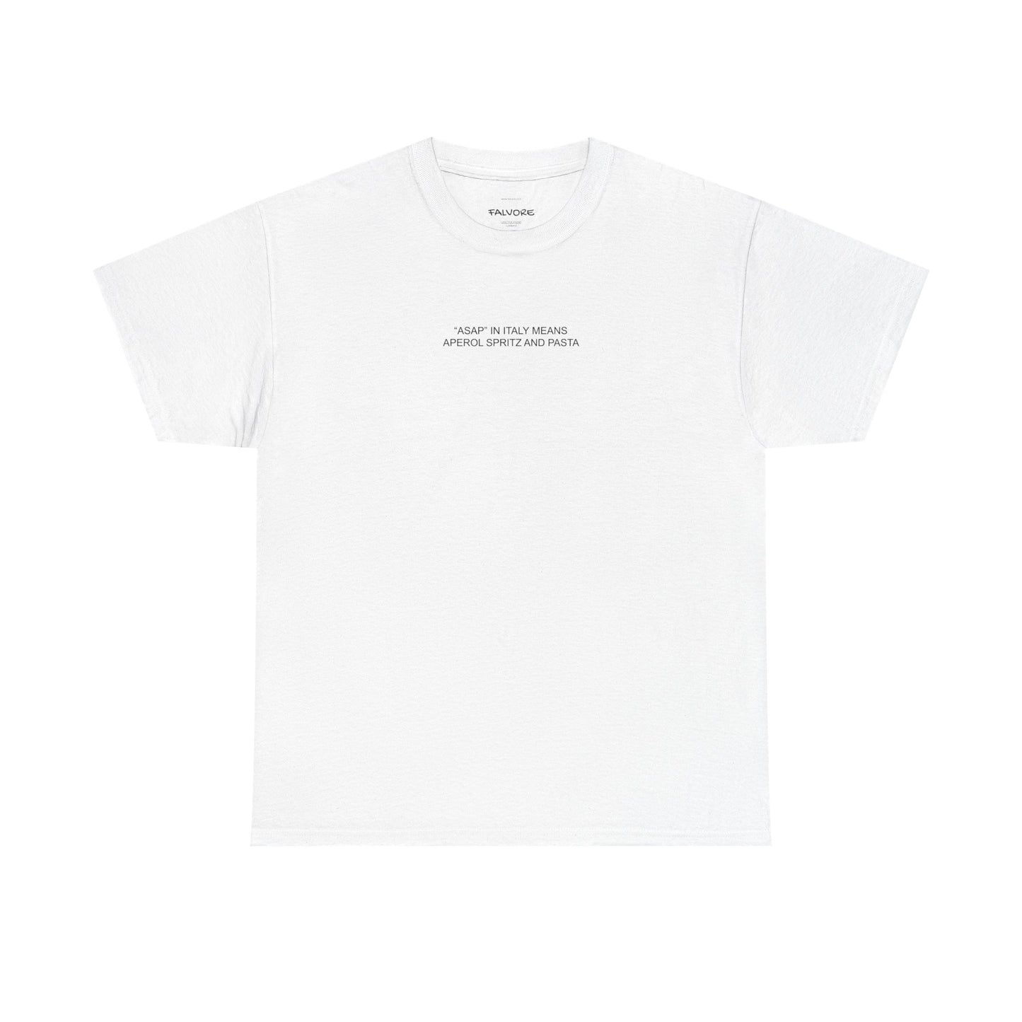 Plain white t-shirt on a light gray background