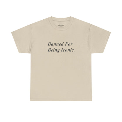 Banned For Being Iconic Graphic Tee – Minimal Quote Unisex T-Shirt - Falvore