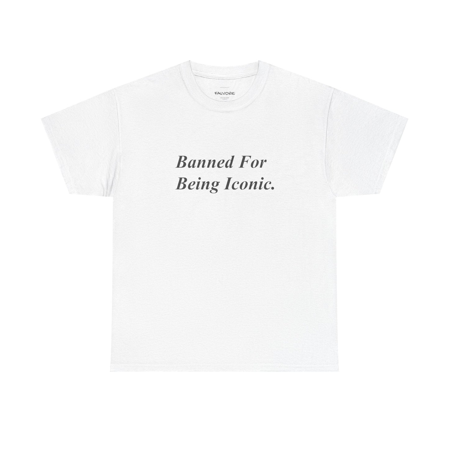 Banned For Being Iconic Graphic Tee – Minimal Quote Unisex T-Shirt - Falvore