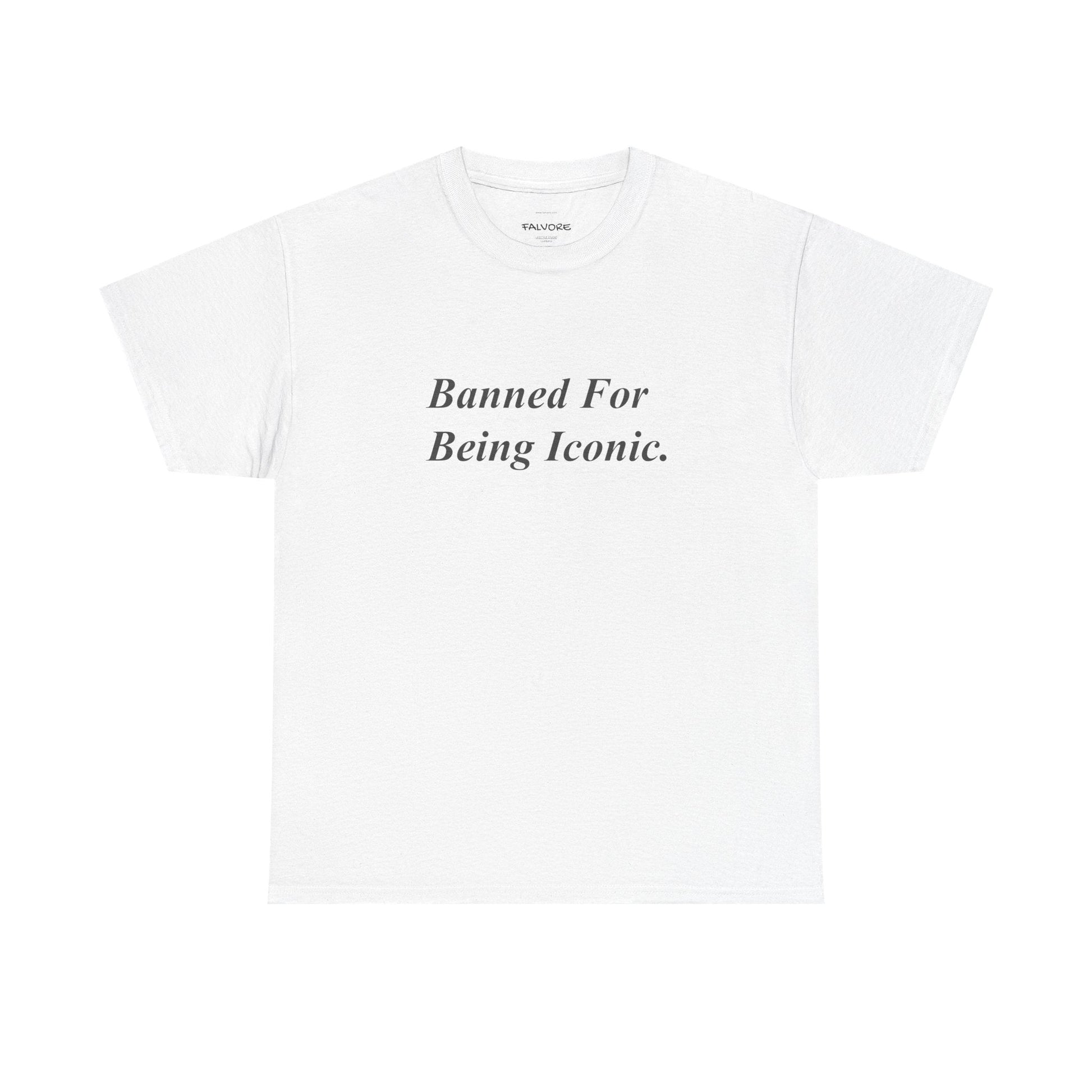 Banned For Being Iconic Graphic Tee – Minimal Quote Unisex T-Shirt - Falvore