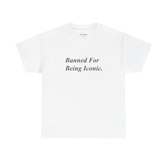 Banned For Being Iconic Graphic Tee – Minimal Quote Unisex T-Shirt - Falvore