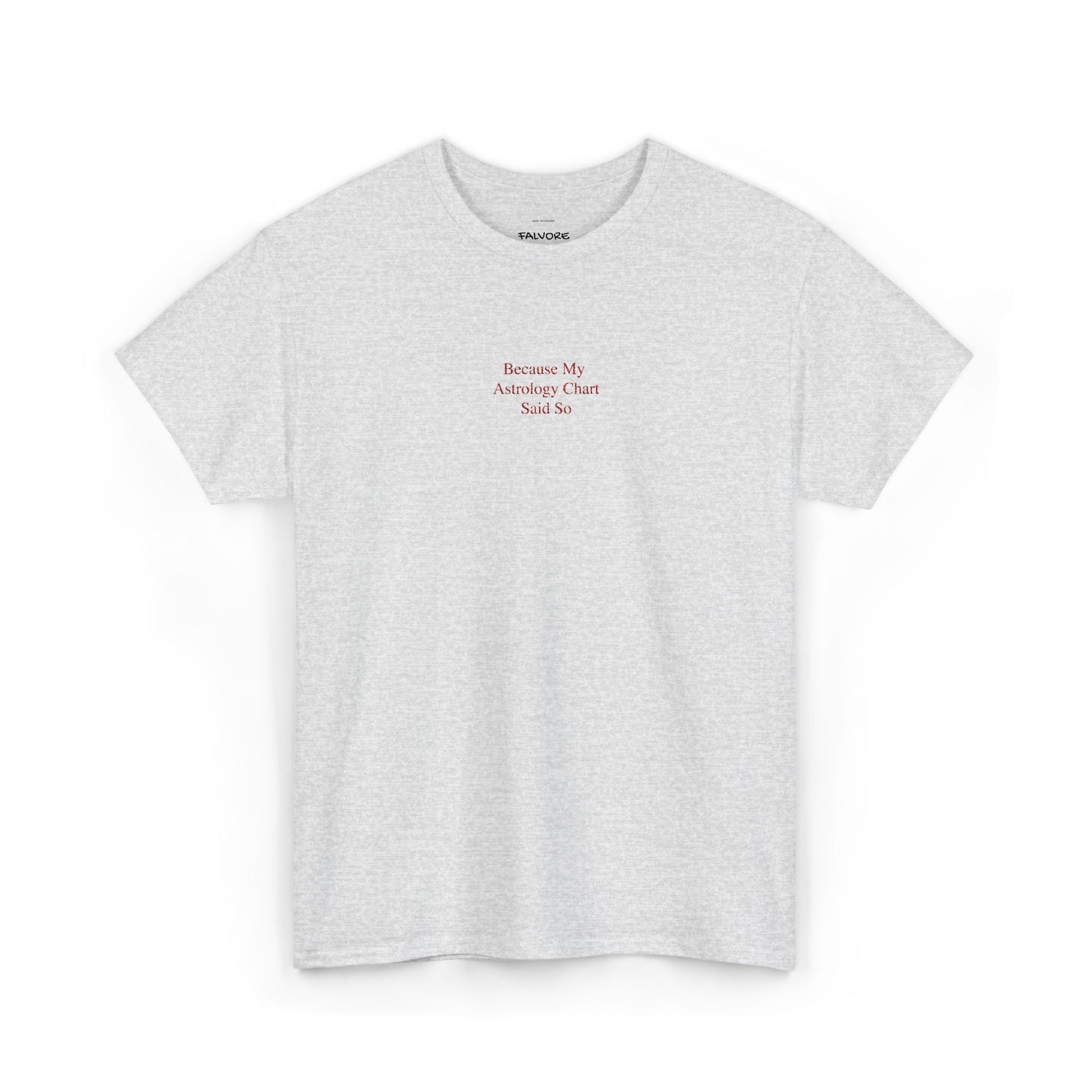 Because My Astrology Chart Said So Embroidered Tee – Minimal Astrology Quote Unisex T-Shirt - Falvore