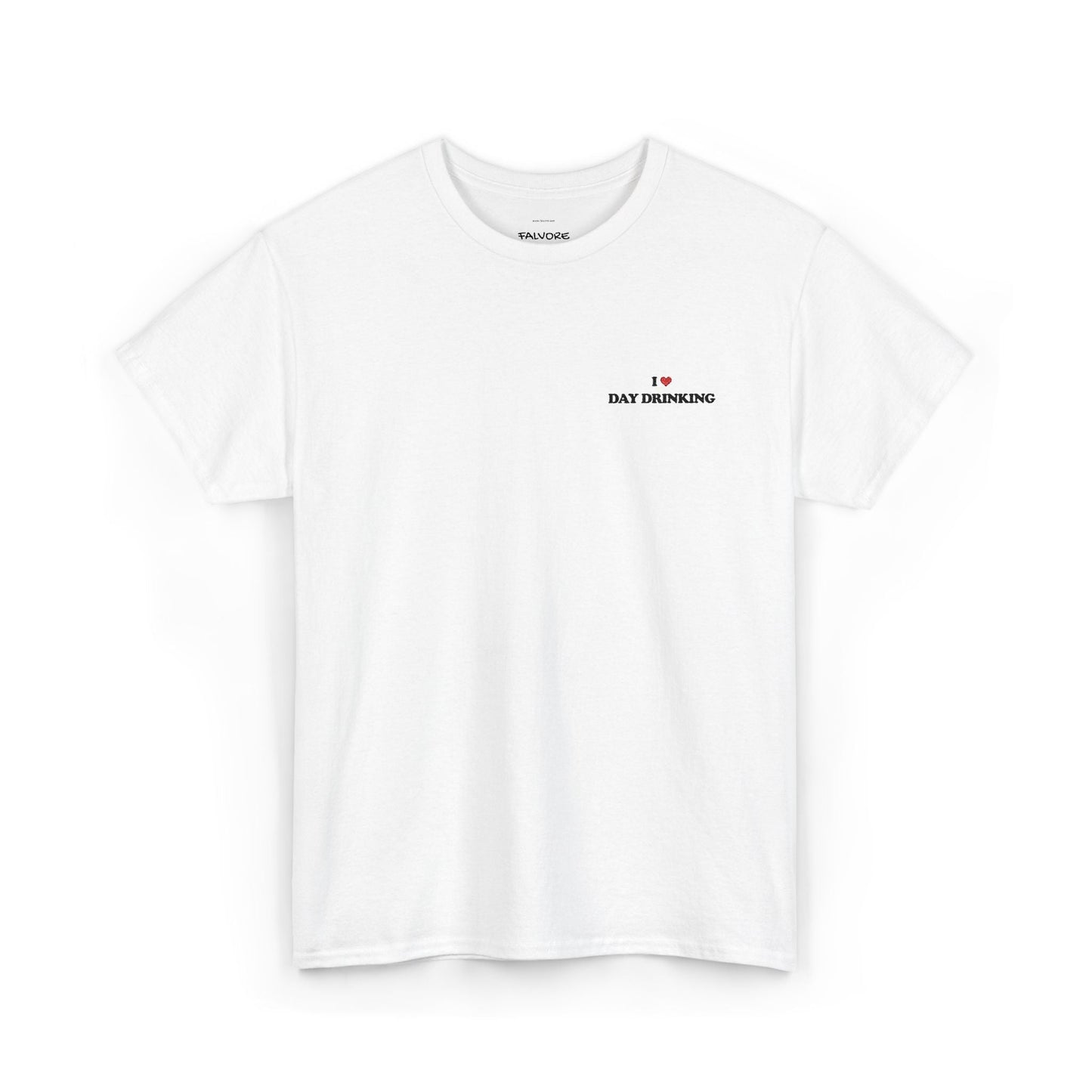 I Love Day Drinking Embroidered Tee – Funny Minimal Party Unisex T-Shirt - Falvore