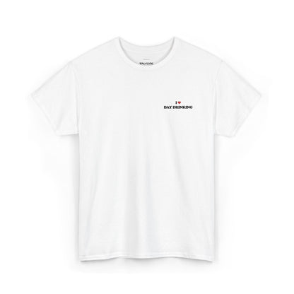 I Love Day Drinking Embroidered Tee – Funny Minimal Party Unisex T-Shirt - Falvore