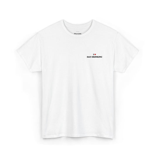 I Love Day Drinking Embroidered Tee – Funny Minimal Party Unisex T-Shirt - Falvore