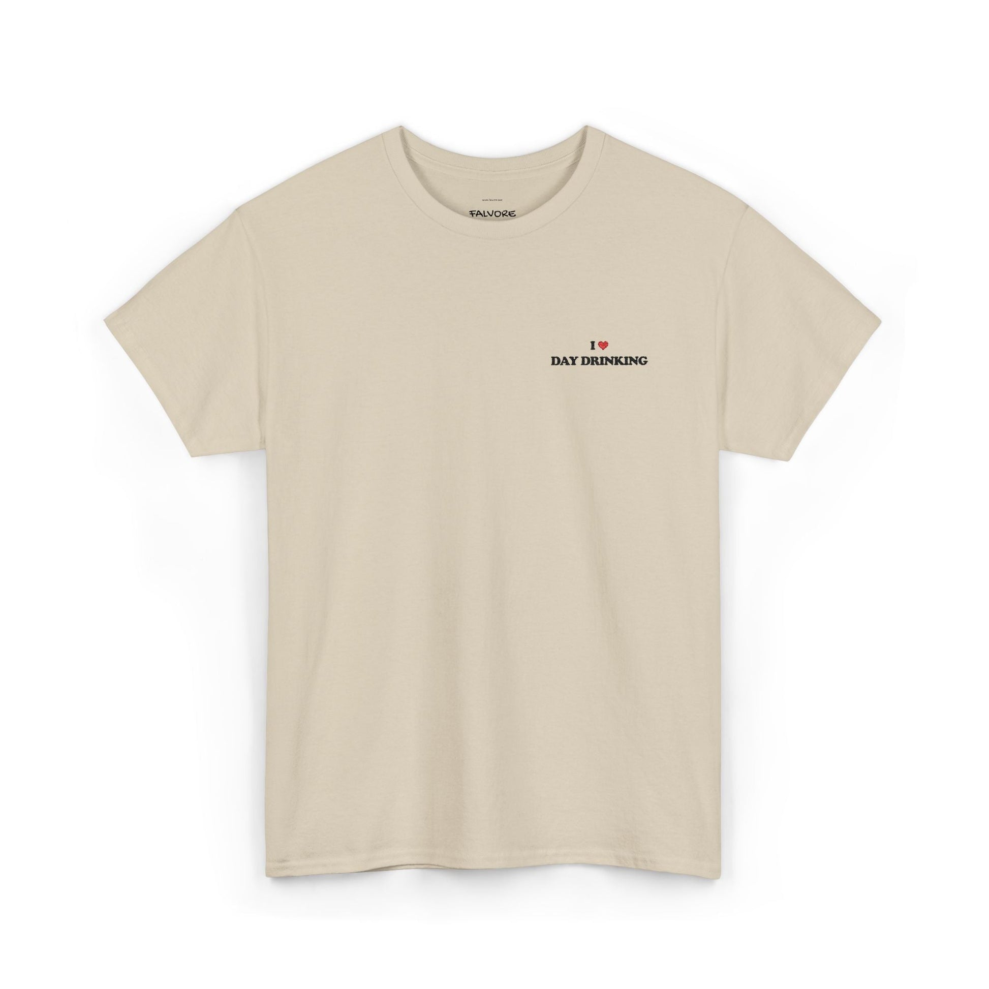 I Love Day Drinking Embroidered Tee – Funny Minimal Party Unisex T-Shirt - Falvore