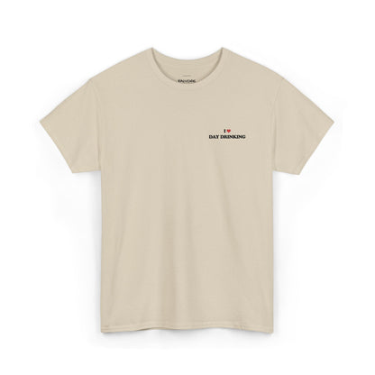 I Love Day Drinking Embroidered Tee – Funny Minimal Party Unisex T-Shirt - Falvore