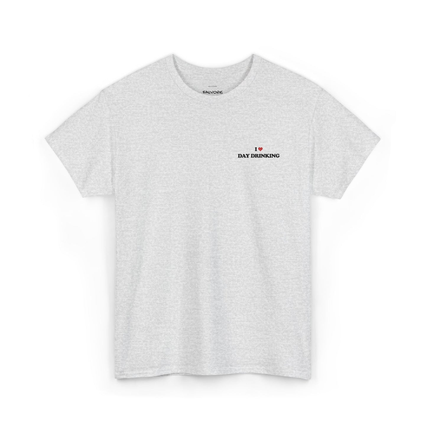 I Love Day Drinking Embroidered Tee – Funny Minimal Party Unisex T-Shirt - Falvore