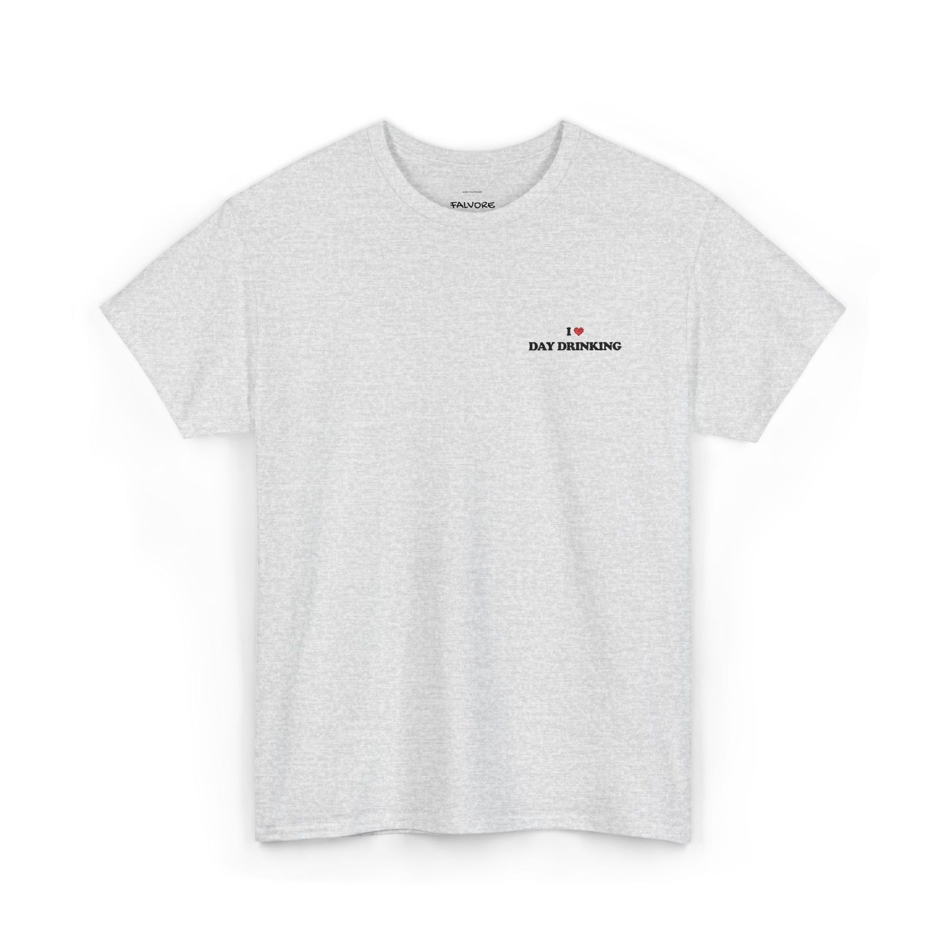 I Love Day Drinking Embroidered Tee – Funny Minimal Party Unisex T-Shirt - Falvore