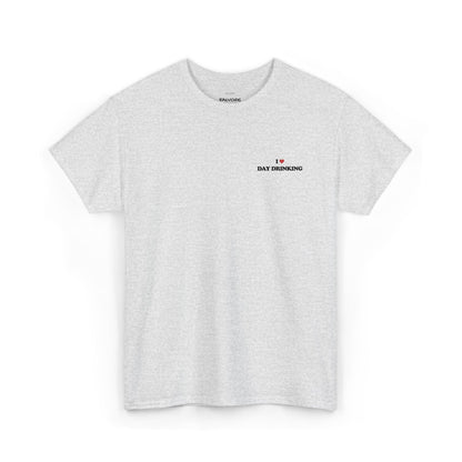 I Love Day Drinking Embroidered Tee – Funny Minimal Party Unisex T-Shirt - Falvore