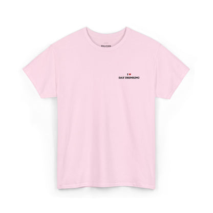 I Love Day Drinking Embroidered Tee – Funny Minimal Party Unisex T-Shirt - Falvore