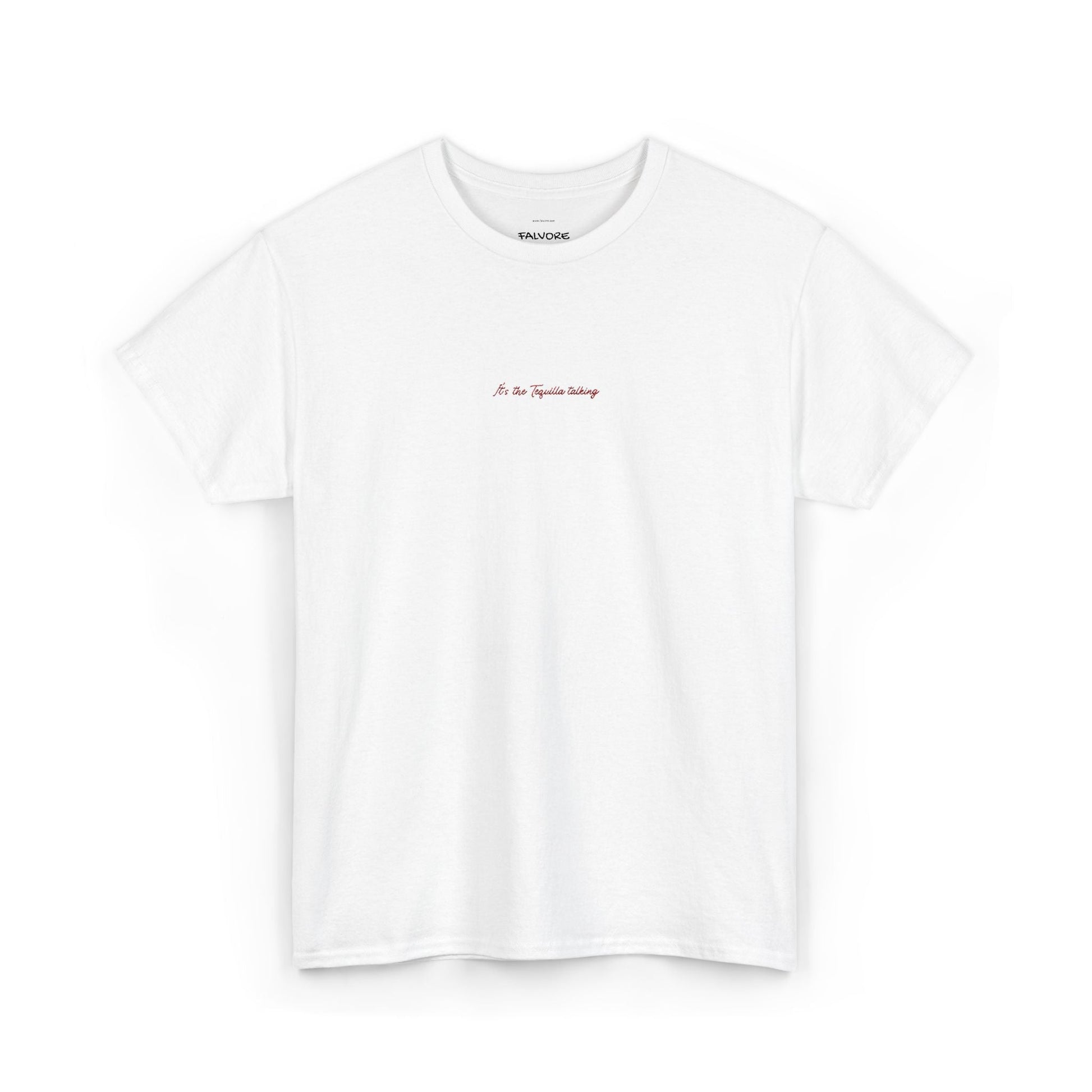It’s the Tequila Talking Embroidered Tee – Minimal Party Quote Unisex T-Shirt - Falvore