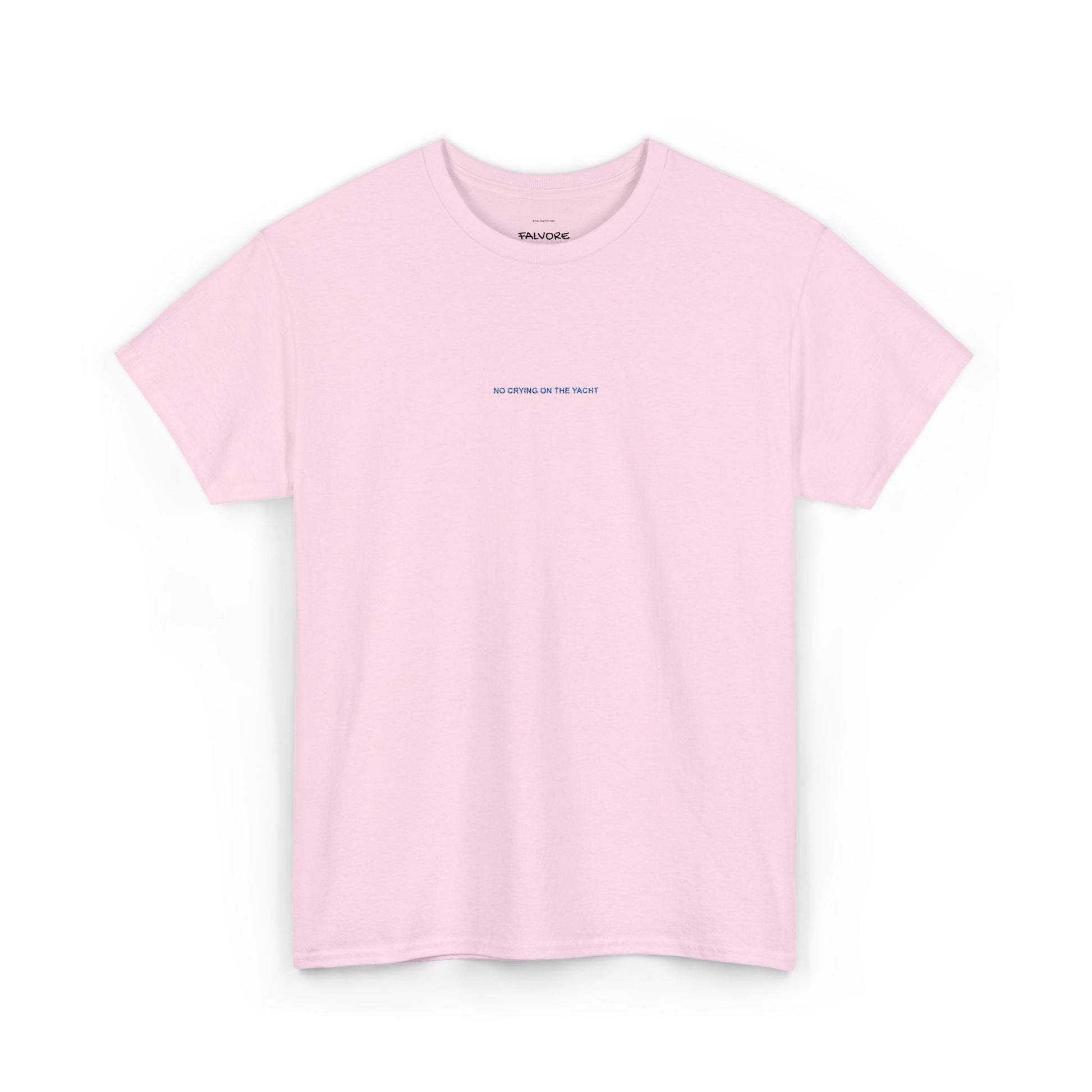 No Crying On The Yacht Embroidered Tee – Minimal Luxury Quote Unisex T-Shirt - Falvore