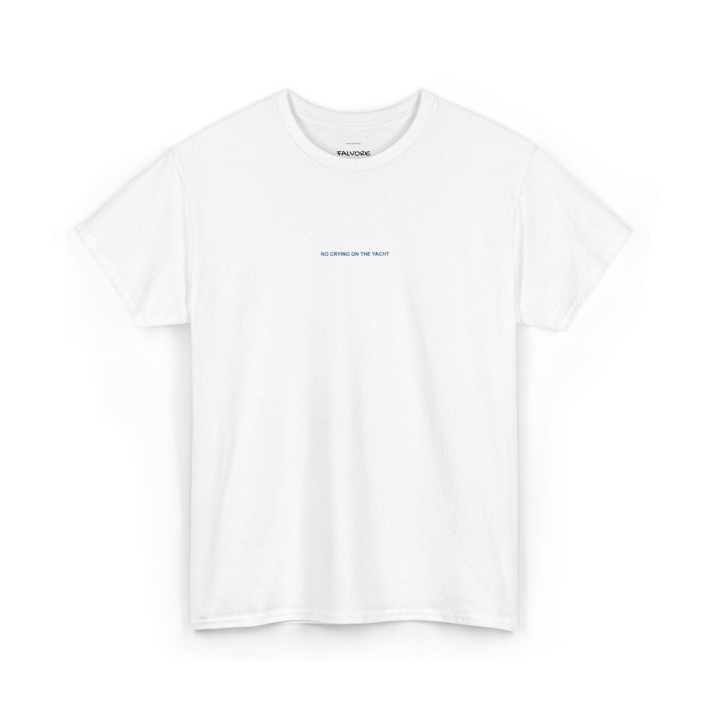 No Crying On The Yacht Embroidered Tee – Minimal Luxury Quote Unisex T-Shirt - Falvore