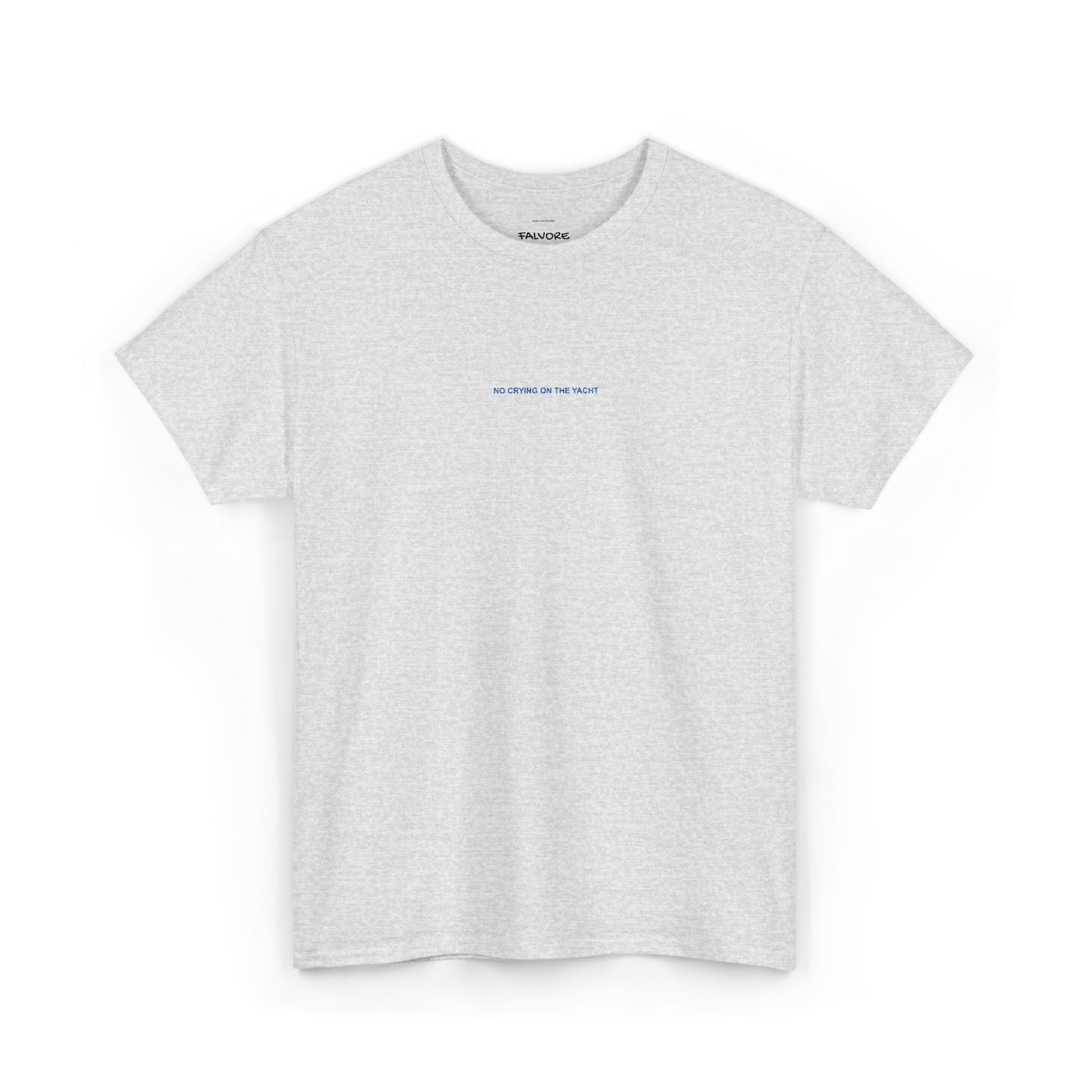 No Crying On The Yacht Embroidered Tee – Minimal Luxury Quote Unisex T-Shirt - Falvore