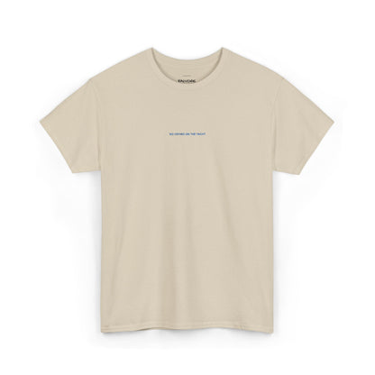 No Crying On The Yacht Embroidered Tee – Minimal Luxury Quote Unisex T-Shirt - Falvore